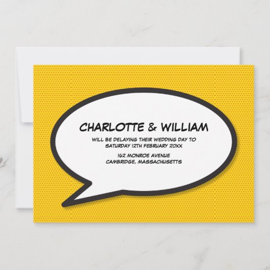 Modern Verander de datum Fun Comic Book Save The Date (Achterkant)