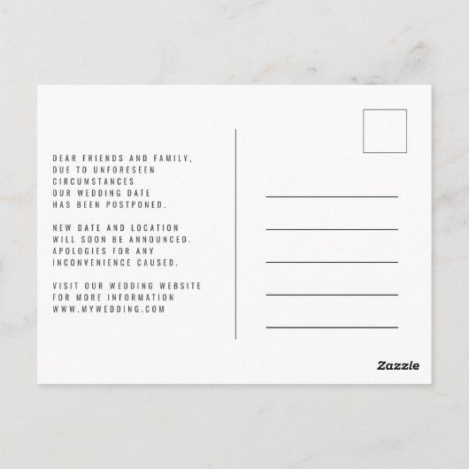 Modern Verander de datum | Upload uw foto Briefkaart (Achterkant)