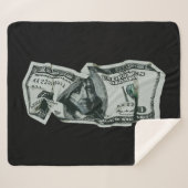 Modern Verfrommeld $100 Bill Design Sherpa Deken (Voorkant (horizontaal))
