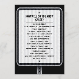 Modern verkeersbord quiz-feestspel kaart