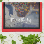 Modern verlicht kerstboomontwerp theedoek (Gevouwen)