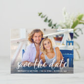 Modern Verloving sparen het Datumfotopaar Kaart (Staand voorkant)