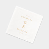 Modern verticaal monogram folie servetten (Links)
