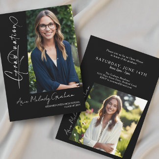 Modern verticaal script foto afstuderen kaart