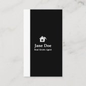 Modern verticaal zwart wit onroerend goed visitekaartje (Voorkant)