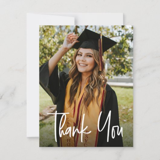 Modern Vertical Photo Afstuderen Bedankkaart (Voorkant)