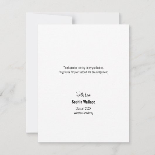 Modern Vertical Photo Afstuderen Bedankkaart (Achterkant)