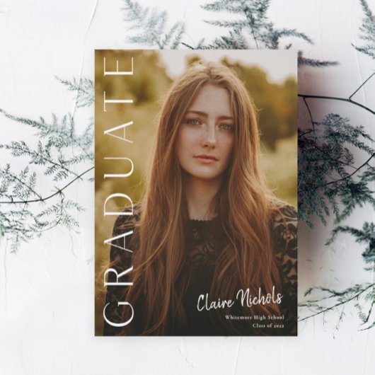 Modern Vertical Photo Afstuderen Kaart