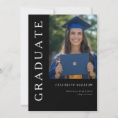 Modern Vertical Photo Graduation Invitation Kaart (Voorkant)