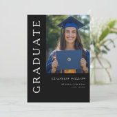 Modern Vertical Photo Graduation Invitation Kaart (Staand voorkant)