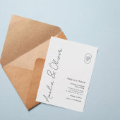 Modern Vertical Script Wedding Invitation