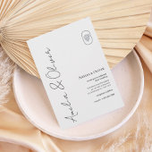 Modern Vertical Script Wedding Invitation Kaart