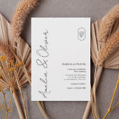 Modern Vertical Script Wedding Invitation Kaart