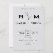 Modern Vertical Wedding Invitation (Devant)