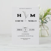 Modern Vertical Wedding Invitation Kaart (Staand voorkant)