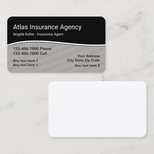 Modern Verzekeringsagentschap Visitekaartje (Voorkant / Achterkant)