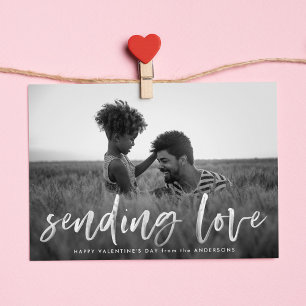 Modern Verzenden Liefde Script Foto Valentijnsdag Feestdagenkaart