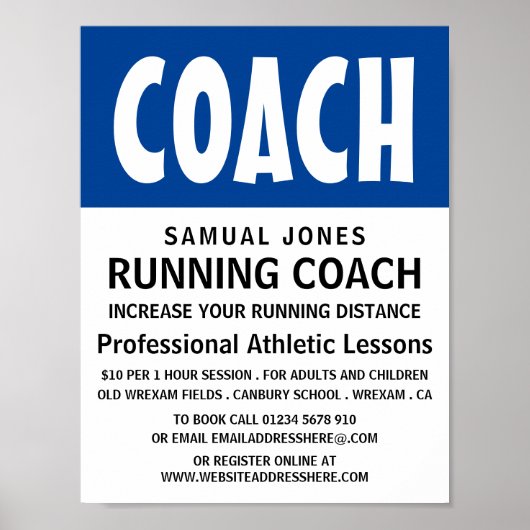 Modern vet, atletiekles reclame poster (Voorkant)