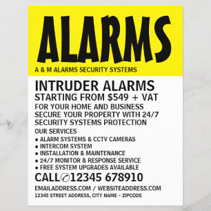 Modern Vet, Beveiligingsalarm Service Reclame Flyer