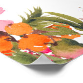 Modern vet bloemen script vrijgezellenfeest welkom poster (Hoek)