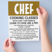 Modern Vet, Chef, Reclame voor kooklessen Flyer (Hand)