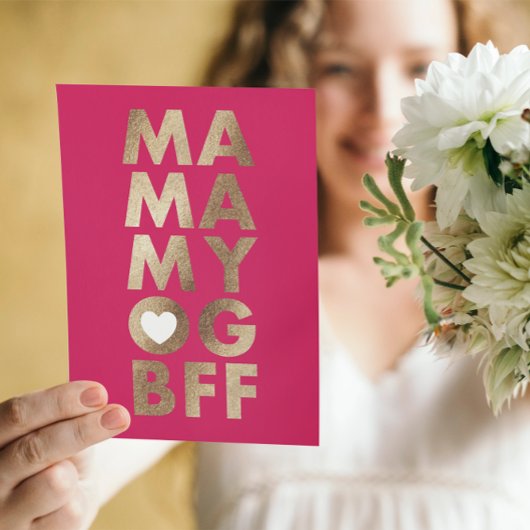 Modern Vet Faux Folie Tekst Moederdag Kaart