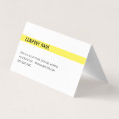 Modern vet geel en wit minimalistisch visitekaartjes (Achterkant)