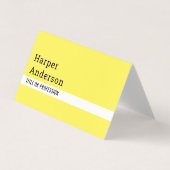 Modern vet geel en wit minimalistisch visitekaartjes (Voorkant)