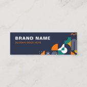 Modern Vet Geometrisch gekleurd, QR-code Mini Visitekaartje (Voorkant)