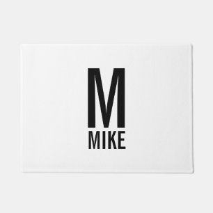Modern Vet Gepersonaliseerd Monogram en Naam Deurmat