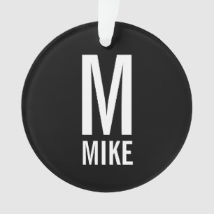 Modern Vet Gepersonaliseerd Monogram en Naam Ornament