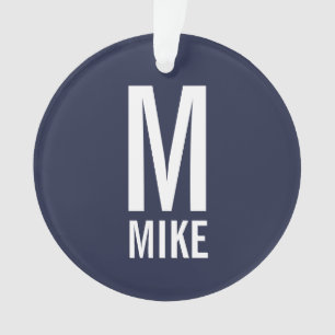 Modern Vet Gepersonaliseerd Monogram en Naam Ornament