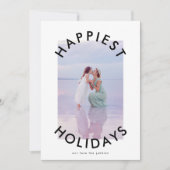 Modern vet kerstscript elegante foto feestdagenkaart (Voorkant)