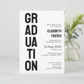 Modern vet lettertype afstuderen Invitation Kaart (Staand voorkant)