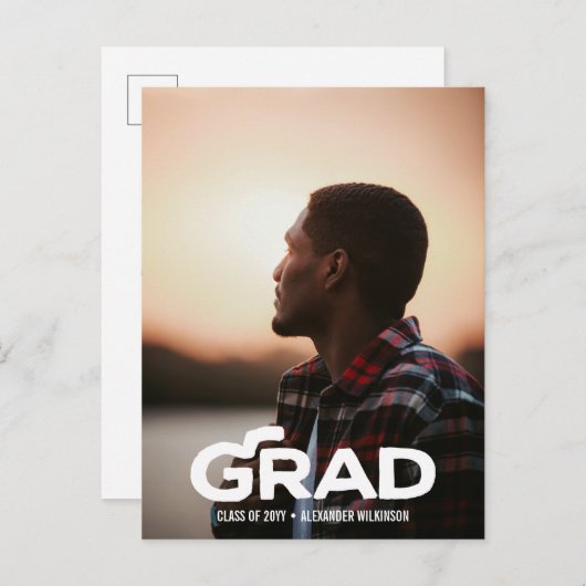 Modern Vet Manuscript Minimale Afstuderen van de F Aankondigingskaart (Voorkant / Achterkant)