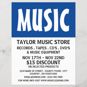 Modern vet, Music Store Adverteren Flyer