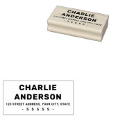 Modern vet typografie retouradres 	rubberstempel (Gestempeld)