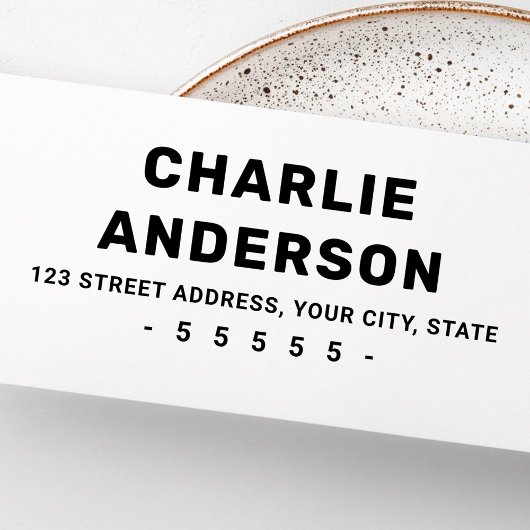 Modern vet typografie retouradres 	rubberstempel