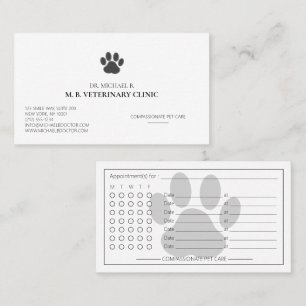 Modern Veterinair Dierenkliniek Poot Logo Afsprakenkaartje