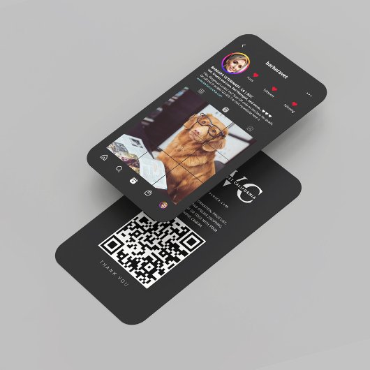 Modern Veterinair Monogram Instagram Visitekaartje