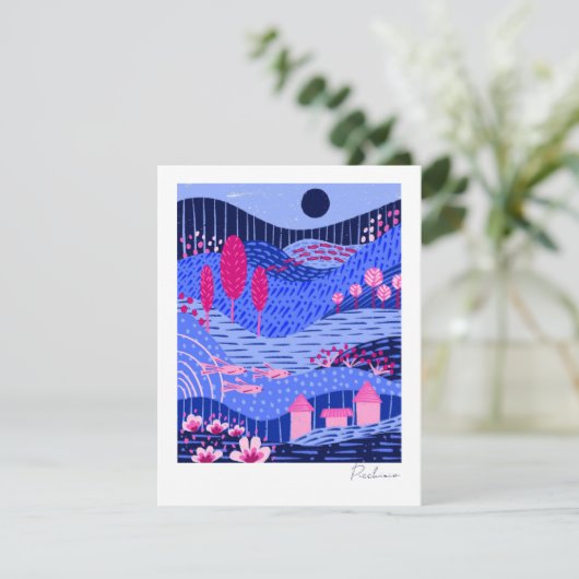 Modern Vibrant Dreamscape Notecard (Staand voorkant)