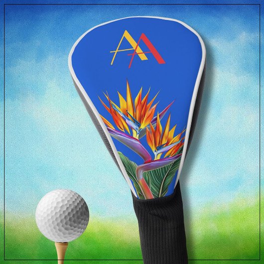 Modern Vibrant Floral Custom Monogram Golfheadcover