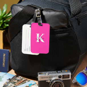 Modern Vibrant Gepersonaliseerde Monogram Naam - Bagagelabel
