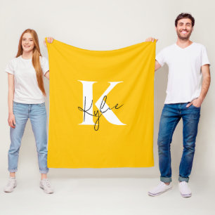 Modern Vibrant Gepersonaliseerde Monogram Naam - Fleece Deken