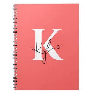 Modern Vibrant Gepersonaliseerde Monogram Naam - Notitieboek