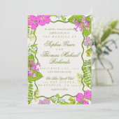 Modern Vibrant Tropical Botanical Wedding Kaart (Staand voorkant)
