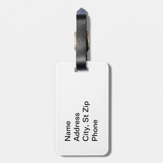 Modern Victoriaans blauw ontwerp Bagagelabel (Achterkant verticaal)