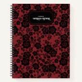 Modern Victorian Black Lace Deep Red Journal Notitieboek (Voorkant)