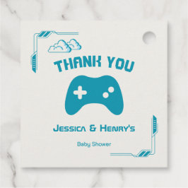 Modern Video Game Player 3 Baby shower Bedankt Bedankjes Labels