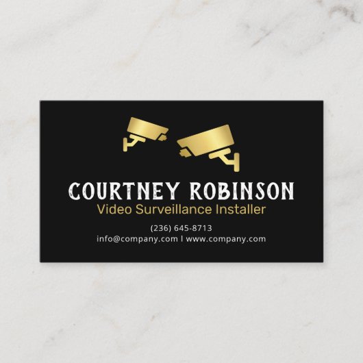 Modern Video Surveillance Installer QR Code Visitekaartje (Voorkant)